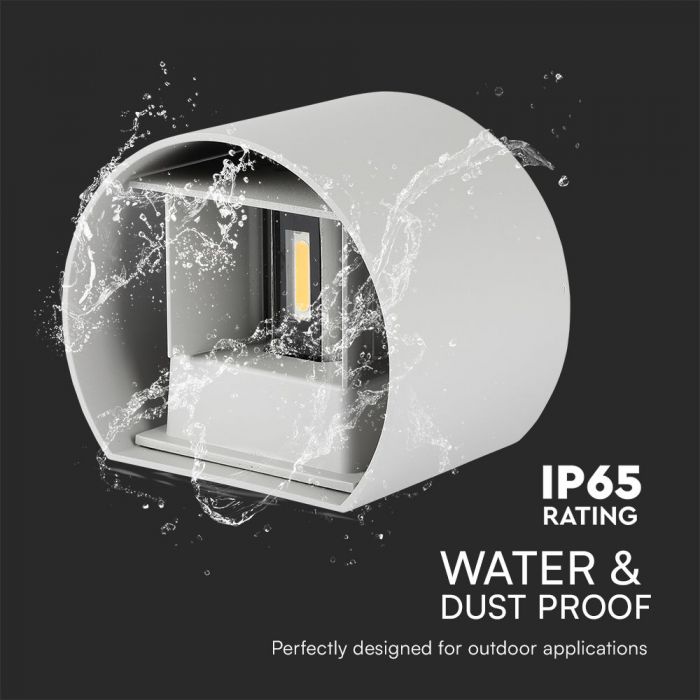 5W(700Lm) LED Fasādes gaismeklis, V-TAC, IP65, pelēka, neitrāli balta gaisma 4000K