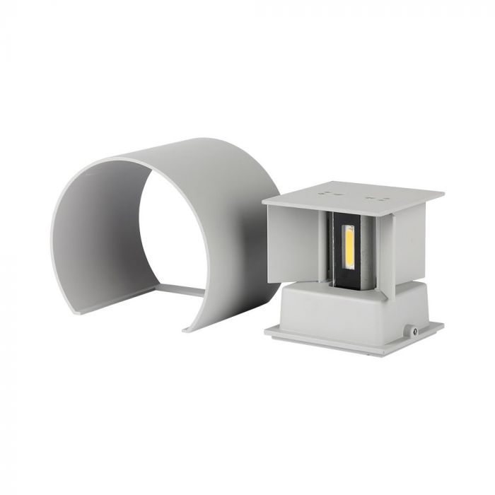 5W(700Lm) LED Fasādes gaismeklis, V-TAC, IP65, pelēka, neitrāli balta gaisma 4000K