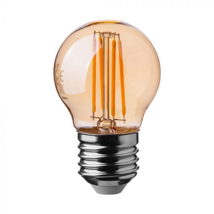 E27 4W(400Lm) LED-trådslampa, G45, IP20, V-TAC, varmvitt ljus 2200K