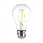 E27 4W(400Lm) LED-lampa Filament, V-TAC, IP20, kallvitt ljus 6500K