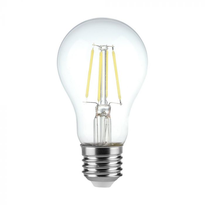 E27 4W(400Lm) LED-lampa Filament, V-TAC, IP20, kallvitt ljus 6500K