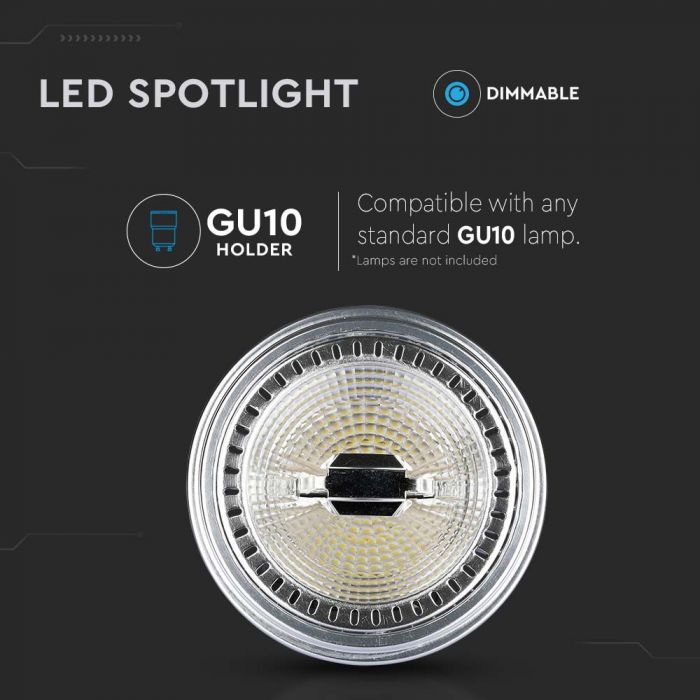 AR111 12W(1031Lm) LED-lampa, V-TAC, IP20, dimbar, neutralvit 4000K