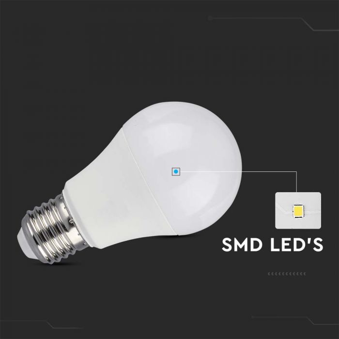 E27 10.5W(1055Lm) LED-pirn, A60, V-TAC, neutraalne valge 4000K