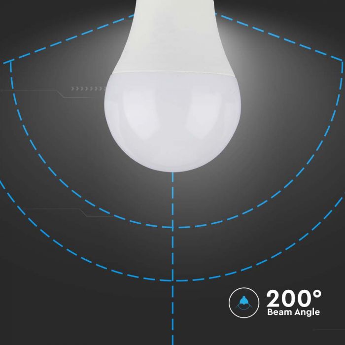 E27 10.5W(1055Lm) LED Spuldze, A60, V-TAC, neitrāli balta gaisma 4000K
