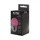 E27 2W(60Lm) LED Bulb Filament, pink, glass, G45, V-TAC, IP20