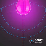 E27 2W(60Lm) LED-lambi hõõgniit, roosa, klaas, G45, V-TAC, IP20