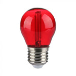 E27 2W(60Lm) LED Spuldze Filament, sarkana, stikls, G45, V-TAC, IP20