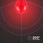 E27 2W(60Lm) LED Spuldze Filament, sarkana, stikls, G45, V-TAC, IP20