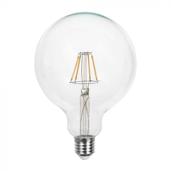 E27 12W(1521Lm) LED Bulb Filament, G125, glass, V-TAC, IP20, cold white light 6500K