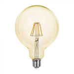 E27 12W(1350Lm) LED-lampa Filament, bärnstensfärgad, G125, glas, V-TAC, IP20, varmvitt ljus 2200K