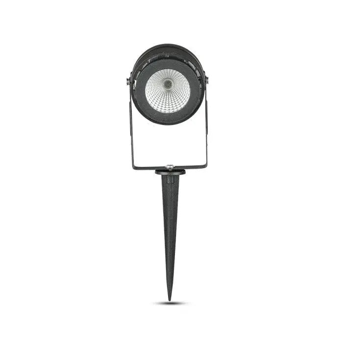 12W(880Lm) V-TAC LED COB zemē montējams dārza gaismeklis, IP65, melns, silti balta gaisma 3000K