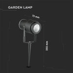 12W(880Lm) V-TAC LED COB zemē montējams dārza gaismeklis, IP65, melns, silti balta gaisma 3000K