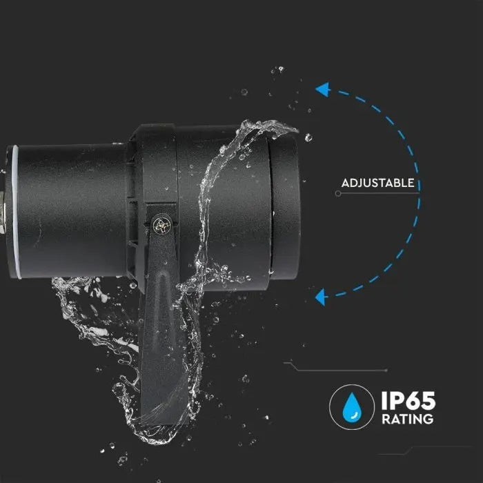 12W(880Lm) V-TAC LED COB zemē montējams dārza gaismeklis, IP65, melns, silti balta gaisma 3000K