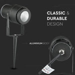 12W(880Lm) V-TAC LED COB zemē montējams dārza gaismeklis, IP65, melns, silti balta gaisma 3000K