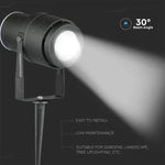 12W(880Lm) V-TAC LED COB zemē montējams dārza gaismeklis, IP65, melns, silti balta gaisma 3000K