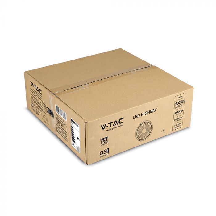 150W(20250Lm) LED industriālā noliktavas laterna, IP65, IK08, V-TAC, neitrāli balta gaisma 4000K