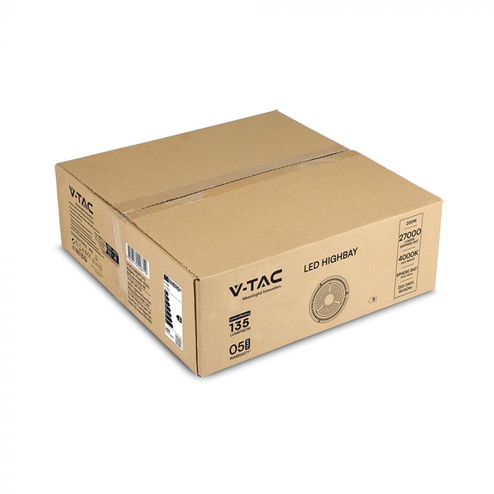 200W(27000Lm) LED industriālā noliktavas laterna, IP65, IK08, V-TAC, neitrāli balta gaisma 4000K