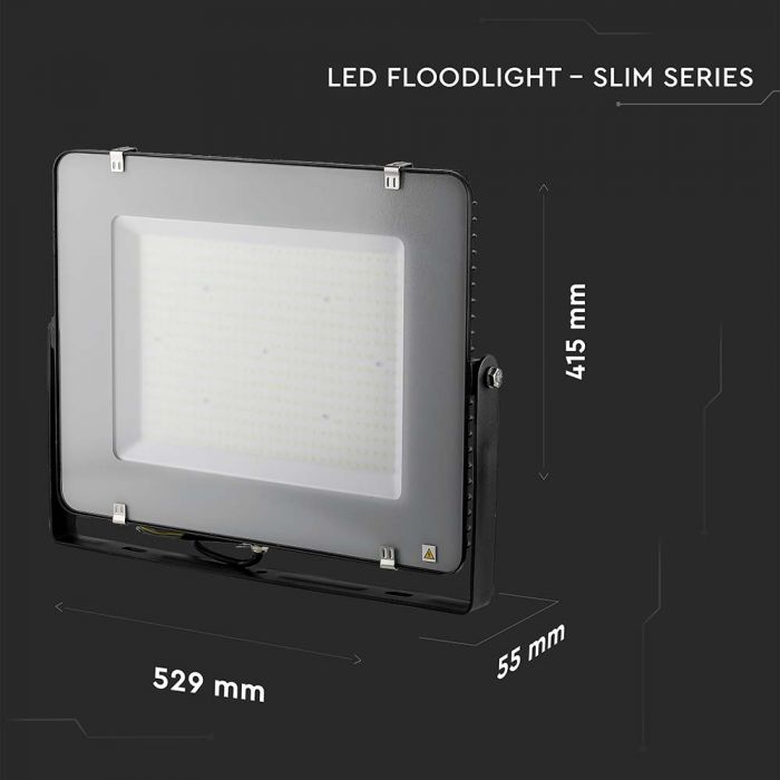 300W(34500Lm) LED Prožektors V-TAC SAMSUNG, IP65, garantija 5 gadi, melns ar pelēku stiklu, auksti balta gaisma 6500K