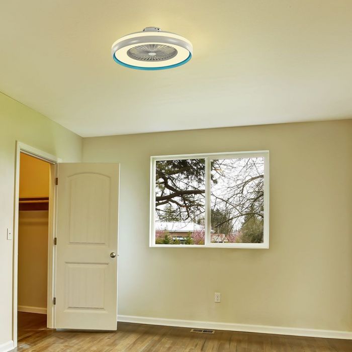 45W(3000Lm) LED ceiling light with fan and remote control, AC motor, 3IN1, IP20, white/blue, V-TAC