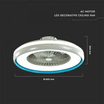 ДОСТАВКА В ТЕЧЕНИЕ 7 ДНЕЙ! Потолочный светодиодный светильник 45W(3000Lm) с вентилятором и пультом ДУ, двигатель AC, 3IN1, IP20, белый/синий, V-TAC