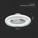 DELIVERY WITHIN 7 DAYS! 45W(3000Lm) LED ceiling luminaire with fan and remote control, AC motor, 3IN1, IP20, grey, V-TAC