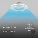 DELIVERY WITHIN 7 DAYS! 45W(3000Lm) LED ceiling luminaire with fan and remote control, AC motor, 3IN1, IP20, grey, V-TAC