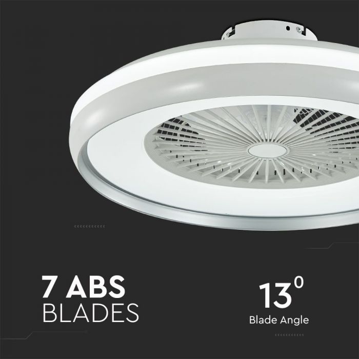 DELIVERY WITHIN 7 DAYS! 45W(3000Lm) LED ceiling luminaire with fan and remote control, AC motor, 3IN1, IP20, grey, V-TAC