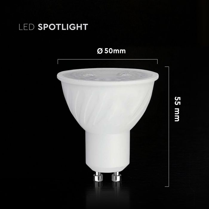 GU10 4.5W(345Lm) LED Spuldze, V-TAC, IP20, neitrāli balta gaisma 4000K