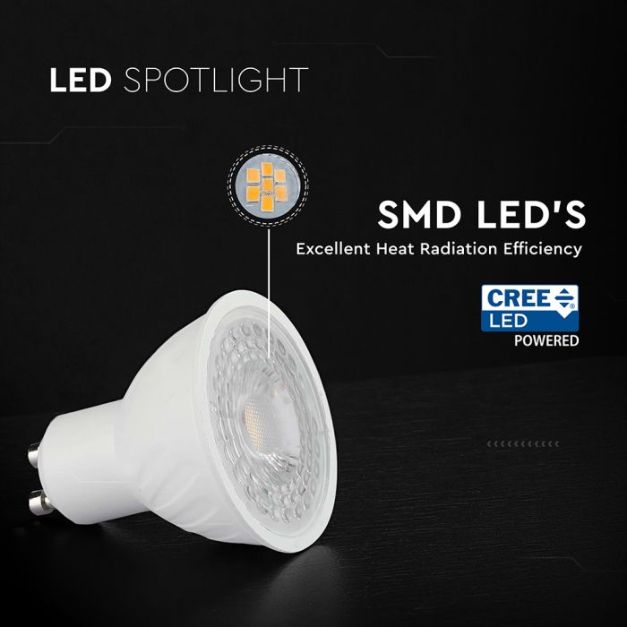 GU10 4.5W(345Lm) LED Spuldze, V-TAC, IP20, neitrāli balta gaisma 4000K