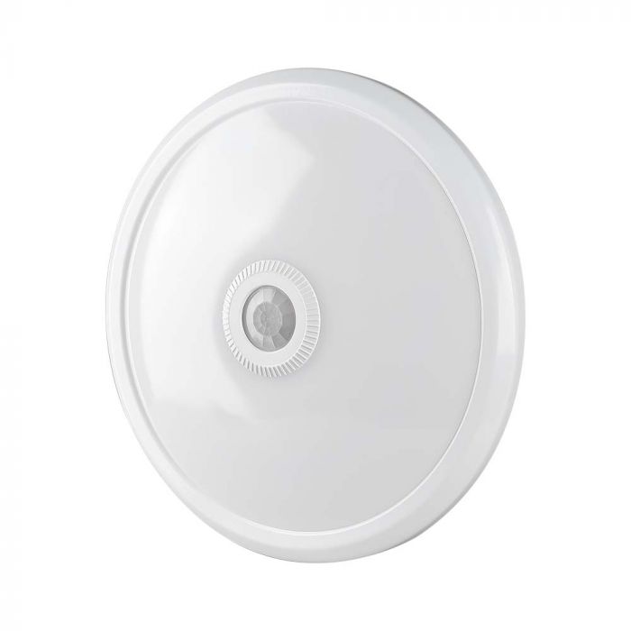 12W(1000Lm) LED CREE apaļš kupola gaismeklis ar PIR kustības sensoru, V-TAC, IP20, balts, neitrāli balta gaisma 4000K