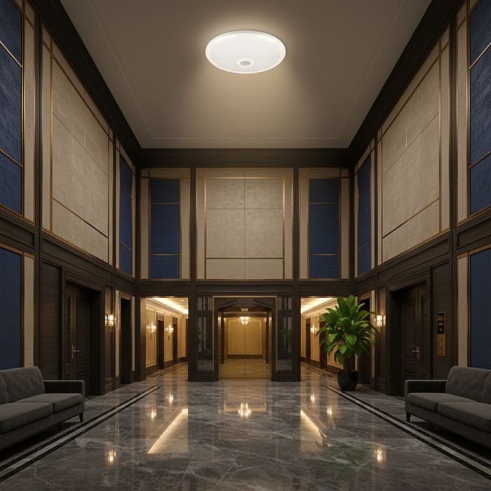 12W(1000Lm) LED CREE apaļš kupola gaismeklis ar PIR kustības sensoru, V-TAC, IP20, balts, neitrāli balta gaisma 4000K