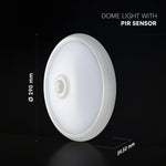 12W(1000Lm) LED CREE apaļš kupola gaismeklis ar PIR kustības sensoru, V-TAC, IP20, balts, neitrāli balta gaisma 4000K