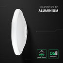 12W(1000Lm) LED CREE apaļš kupola gaismeklis ar PIR kustības sensoru, V-TAC, IP20, balts, neitrāli balta gaisma 4000K