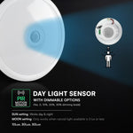 12W(1000Lm) LED CREE apaļš kupola gaismeklis ar PIR kustības sensoru, V-TAC, IP20, balts, neitrāli balta gaisma 4000K