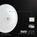 12W(1000Lm) LED CREE apaļš kupola gaismeklis ar PIR kustības sensoru, V-TAC, IP20, balts, neitrāli balta gaisma 4000K
