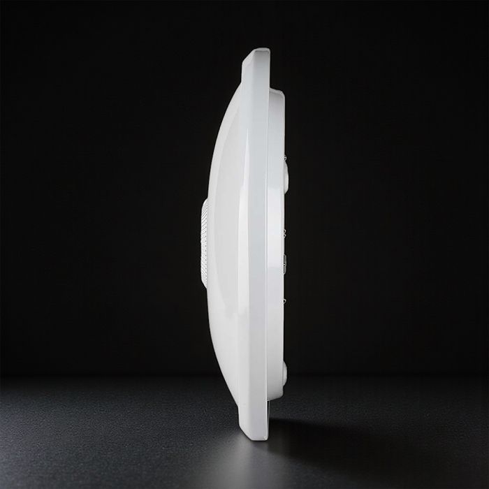 12W(1000Lm) LED kupolveida griestu gaismeklis ar PIR sensoru, V-TAC VT-13, CREE SMD, 85Lm/W, IP20, IK06, balts, Ø290x59,5mm, 120°, 6 gadu garantija, auksti balta gaisma 6400K