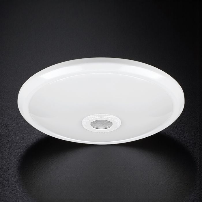 12W(1000Lm) LED kupolveida griestu gaismeklis ar PIR sensoru, V-TAC VT-13, CREE SMD, 85Lm/W, IP20, IK06, balts, Ø290x59,5mm, 120°, 6 gadu garantija, auksti balta gaisma 6400K