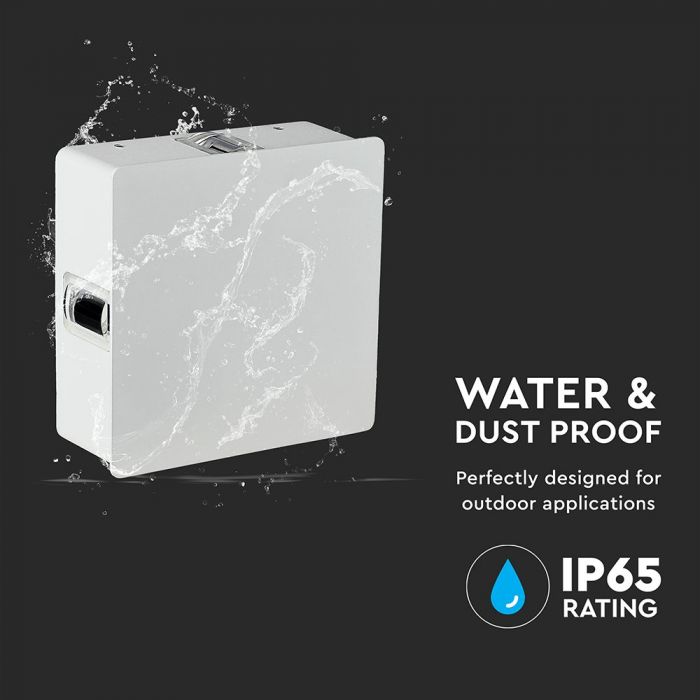 4W(428Lm) LED fasādes gaismeklis, IP65, V-TAC, kvadrāta, balts, 150x150x50mm, neitrāli balta gaisma 4000K