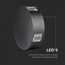 3W(428Lm) LED fasādes un sienu gaismeklis ar PIR sensoru, V-TAC, IP65, silti balta gaisma 3000K