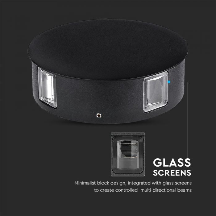 3W(428Lm) LED fasādes un sienu gaismeklis ar PIR sensoru, V-TAC, IP65, silti balta gaisma 3000K