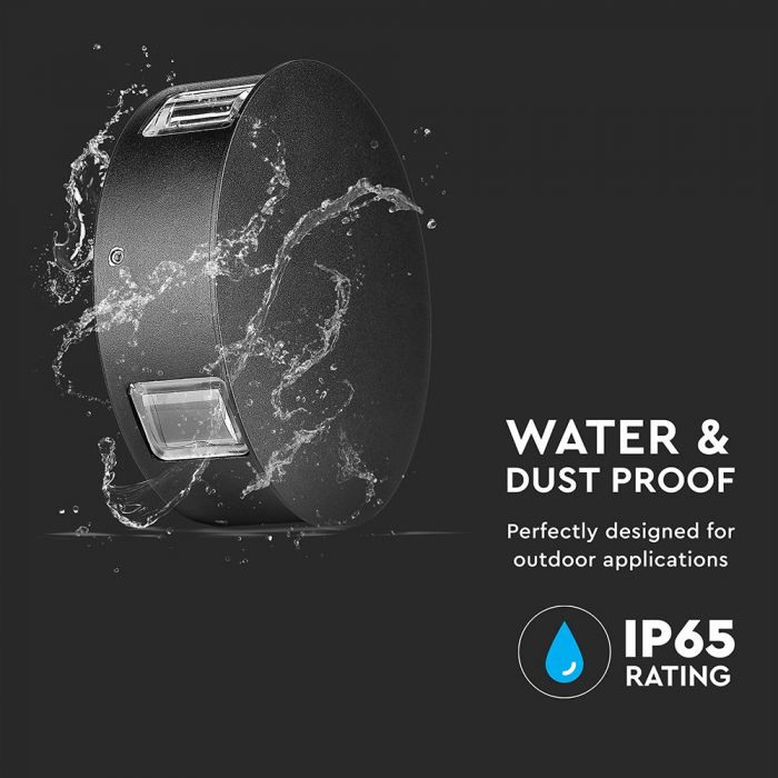 3W(428Lm) LED fasādes un sienu gaismeklis ar PIR sensoru, V-TAC, IP65, silti balta gaisma 3000K