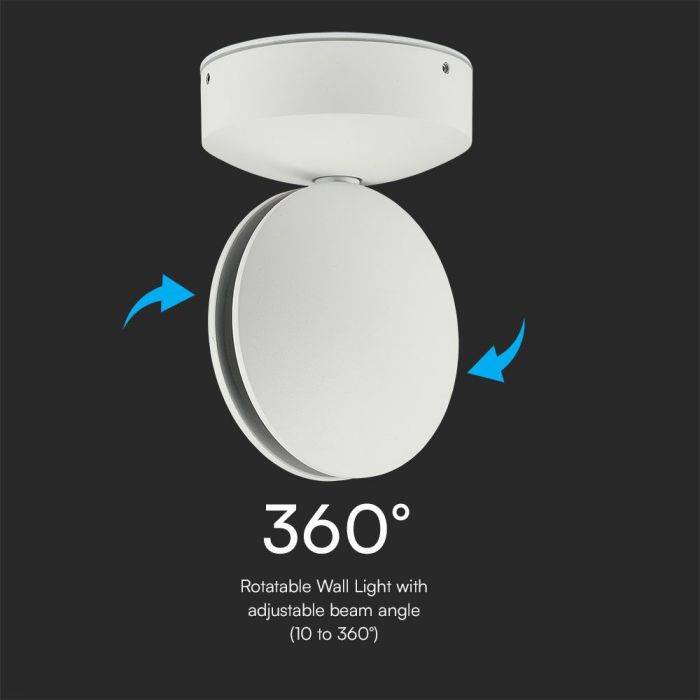 6W(645Lm) LED Facade Luminaire, V-TAC, IP65, white, warm white light 3000K