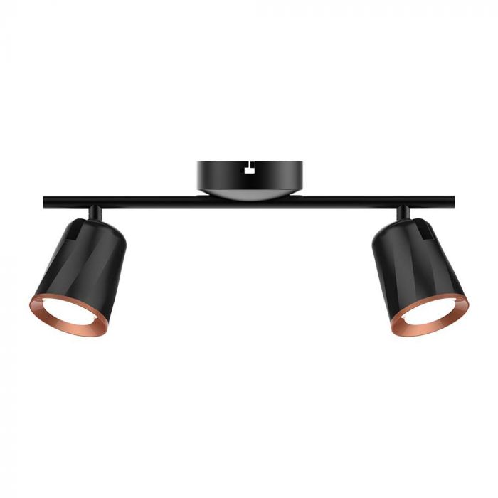 12W(1080Lm) LED-väggarmatur, V-TAC, IP20, svart, varmvitt ljus 3000K