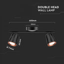 12W(1080Lm) LED wall light, V-TAC, IP20, black, neutral white light 4000K