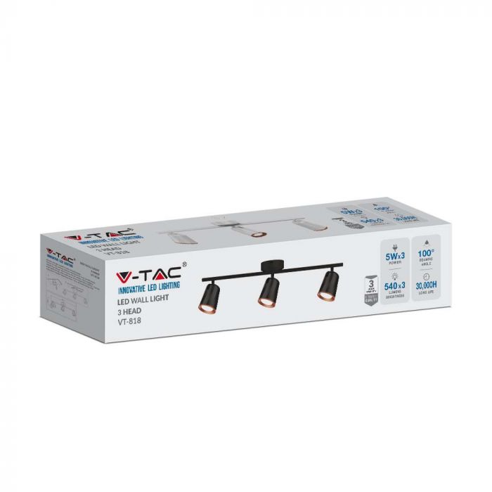 18W(1620Lm) LED seinalamp, V-TAC, IP20, valge, soe valge valgus 3000K