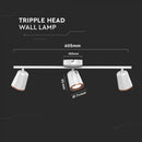 18W(1620Lm) LED sienas lampa, V-TAC, IP20, balts, neitrāli balta gaisma 4000K