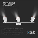 18W(1620Lm) LED wall lamp, V-TAC, IP20, white, warm white light 3000K