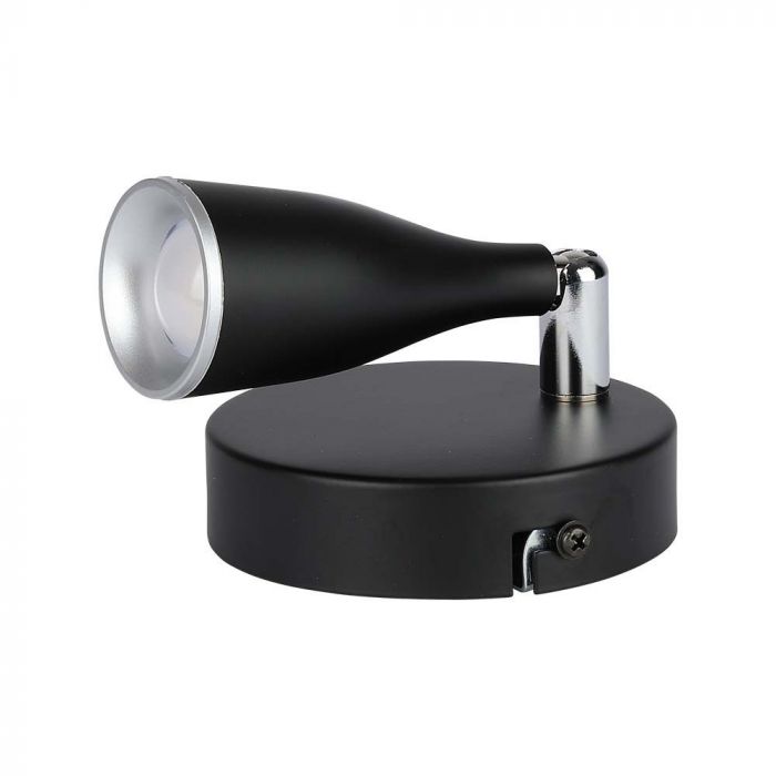 4,5W(420Lm) LED-väggarmatur, V-TAC, IP20, svart, neutralvit 4000K