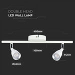 9W(840Lm) LED seinavalgusti, V-TAC, IP20, valge, soe valge valgus 3000K