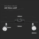 9W(840Lm) LED wall light, V-TAC, IP20, black, neutral white light 4000K